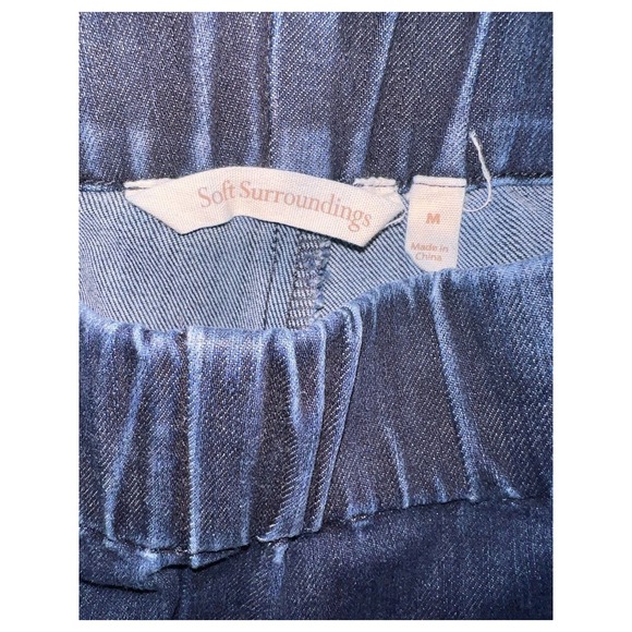 Soft Surroundings Denim Blue Stretch Jean Leggings Pants Womens M Elastic Waist - Picture 6 of 7
